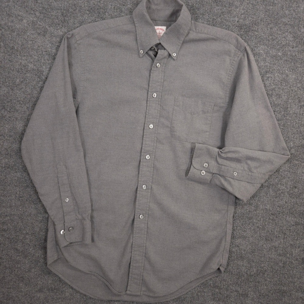 Brooks Brothers Flannel Shirt Mens S Gray‎ Madison Fit Button Down Made In Egypt